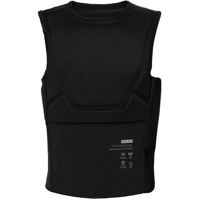 2026 Mystic Mens Solace Front Zip Kite Impact Colete 35005.240235 - Black